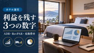 ホテル運営で利益を残すために確認するADR・RevPAR・変動費率の3つの数字